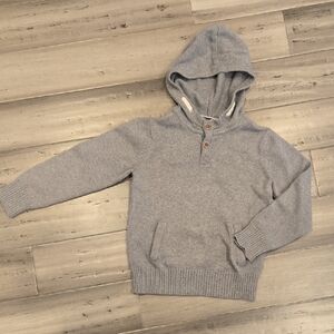H&M Light Gray Button-Up Hooded Sweater